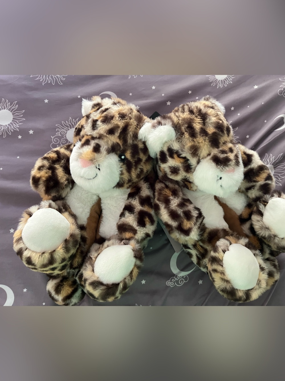 Plush Spotted Leopard Cat slipper